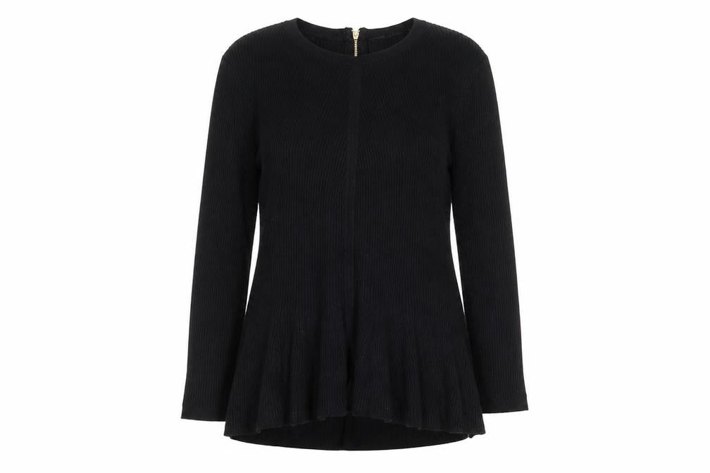 T Tahari Womens Black Crew Neck Viscose Pullover Jumper Size M - Stretch