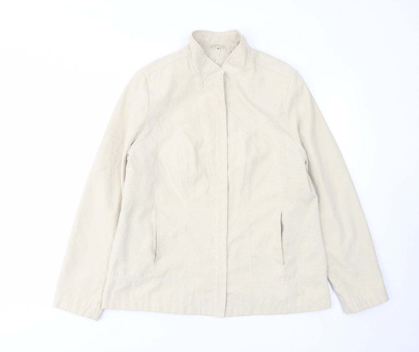 Klass Womens Beige Jacket Size 14 Zip - Inside pocket