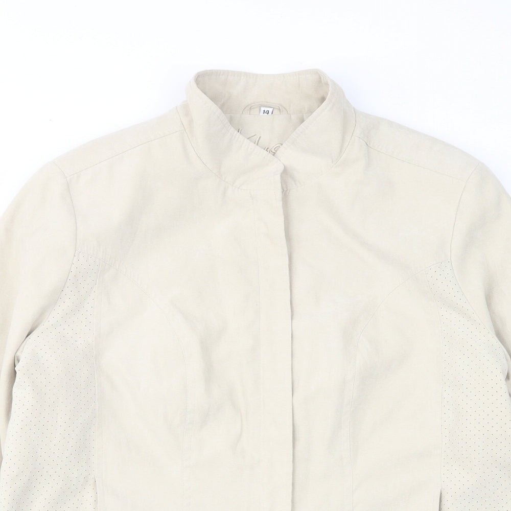Klass Womens Beige Jacket Size 14 Zip - Inside pocket