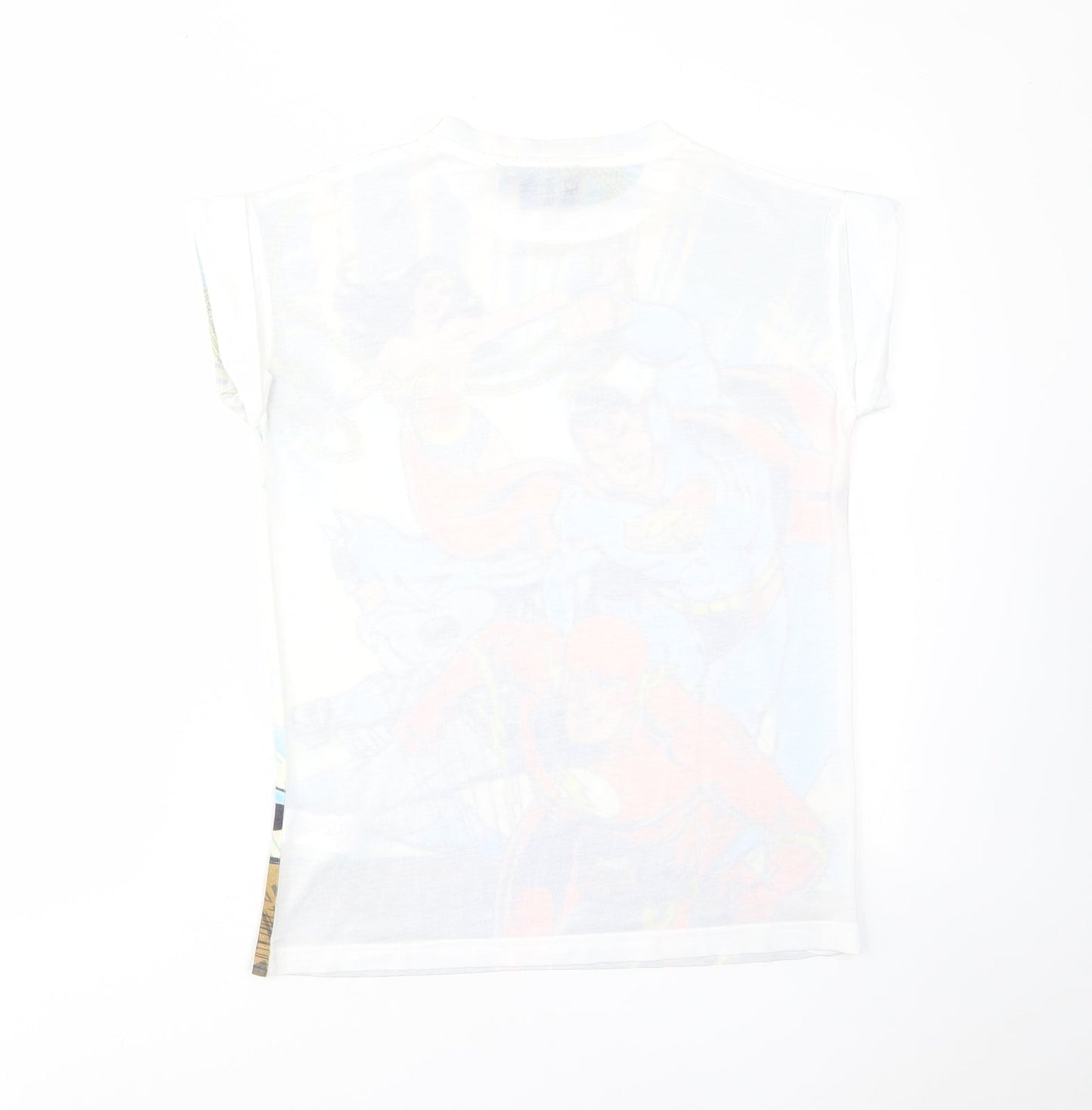 Justice League Womens Multicoloured Polyester Basic T-Shirt Size 6 Crew Neck - Superheroes