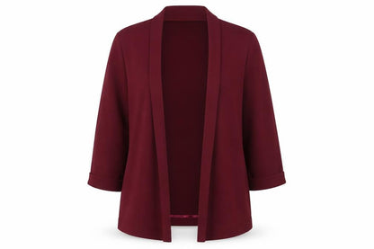 Front view of Red Herring women’s red jacket blazer, size UK 14, - open