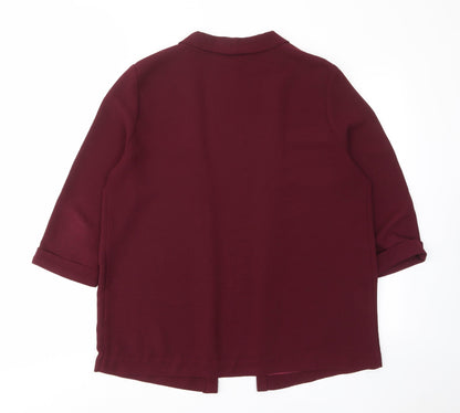 Back view of Red Herring women’s red jacket blazer, size UK 14, - open