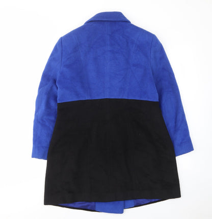 Precis Womens Blue Overcoat Coat Size 12 Button - Pockets, Lining, Collared