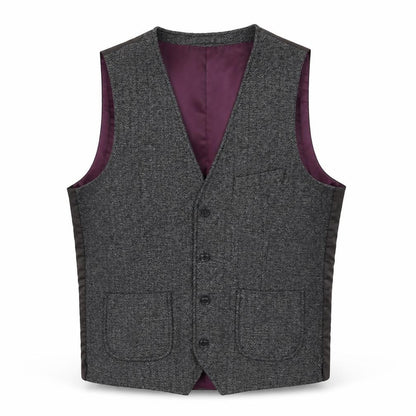 B&W Mens Grey Wool Jacket Suit Waistcoat Size M Regular