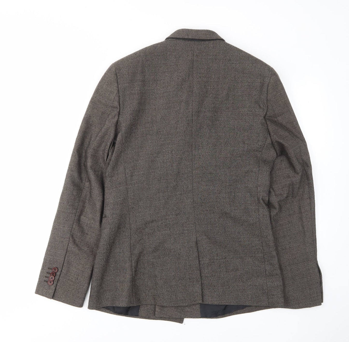 ASOS Mens Brown Wool Jacket Suit Jacket Size 40 Regular - Inside pockets