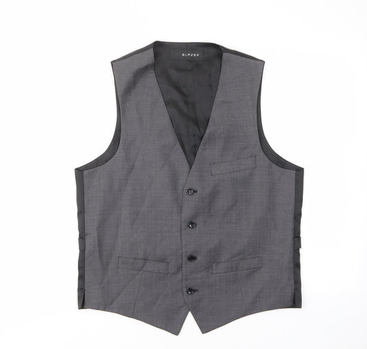 Blazer Mens Grey Wool Jacket Suit Waistcoat Size M Regular