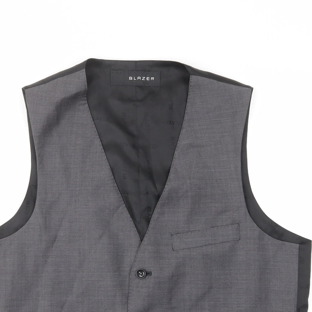 Blazer Mens Grey Wool Jacket Suit Waistcoat Size M Regular