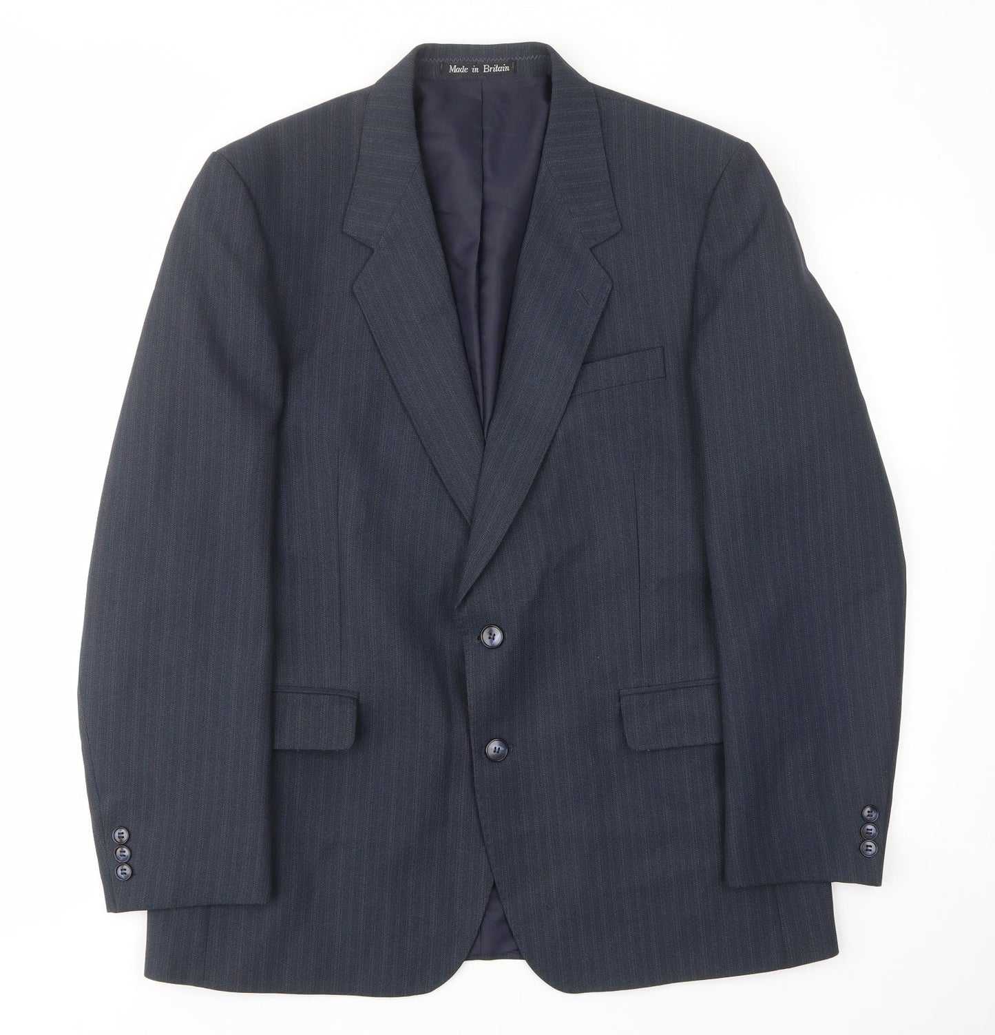 Greenwoods Mens Brown Striped Polyester Jacket Suit Jacket Size 42 Regular - Inside pockets