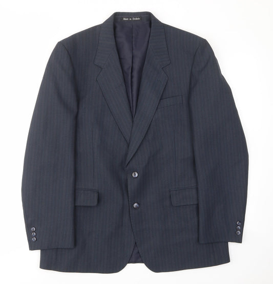 Greenwoods Mens Brown Striped Polyester Jacket Suit Jacket Size 42 Regular - Inside pockets