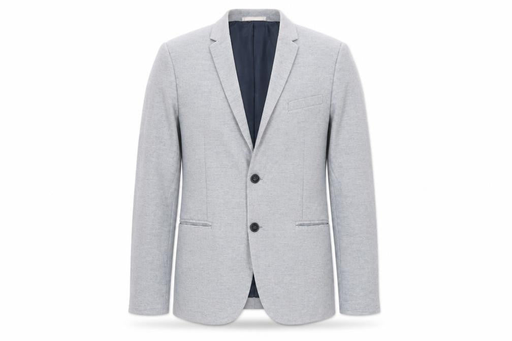 H&M Mens Blue Polyester Jacket Suit Jacket Size 34 Regular - Pockets