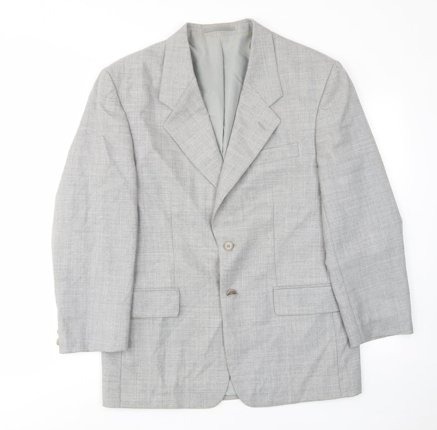 Skopes Mens Grey Polyester Jacket Suit Jacket Size 40 Regular - Inside pockets