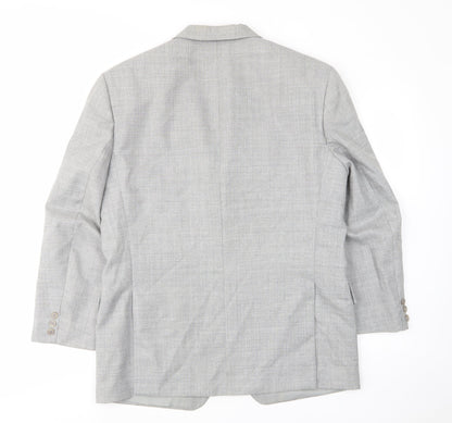 Skopes Mens Grey Polyester Jacket Suit Jacket Size 40 Regular - Inside pockets