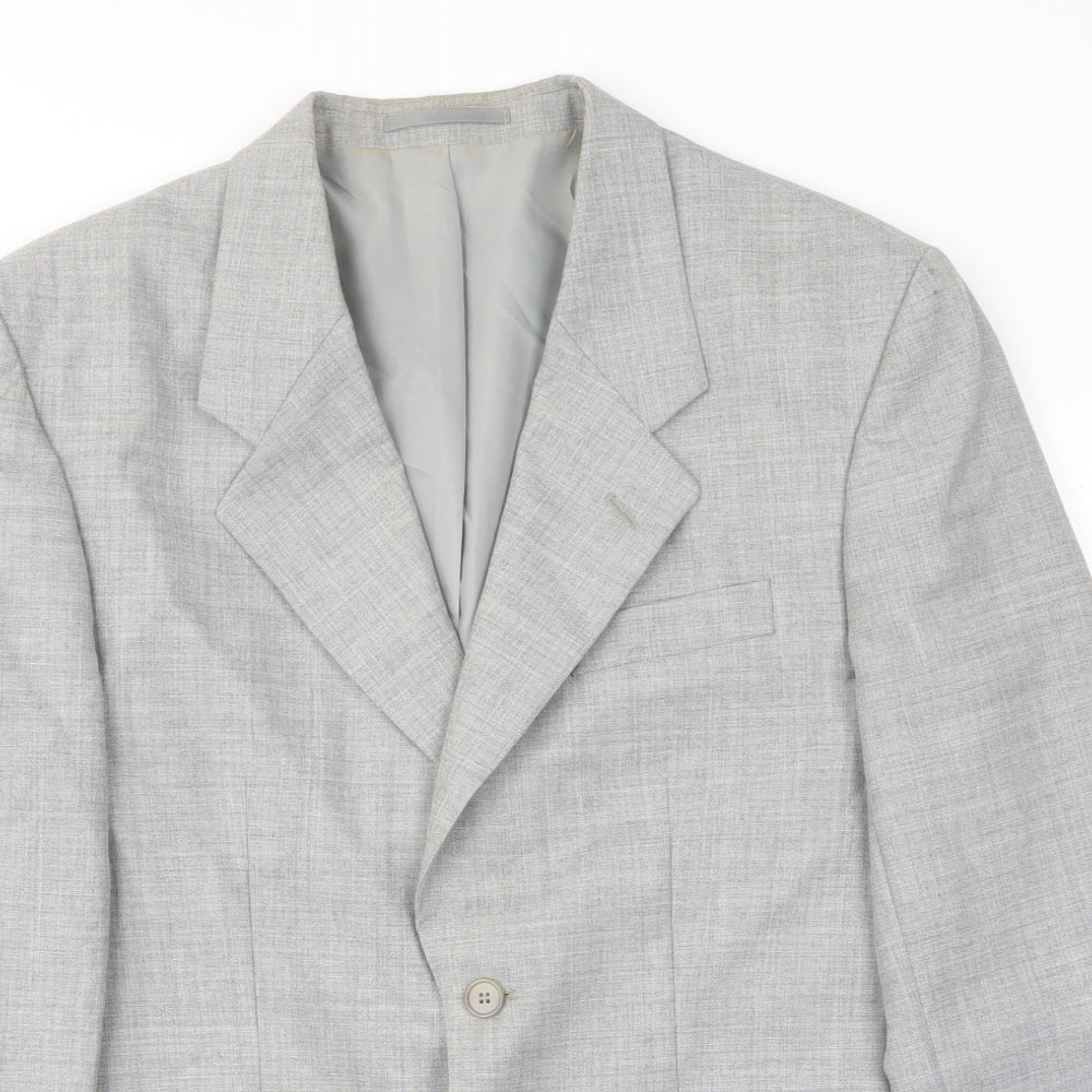 Skopes Mens Grey Polyester Jacket Suit Jacket Size 40 Regular - Inside pockets