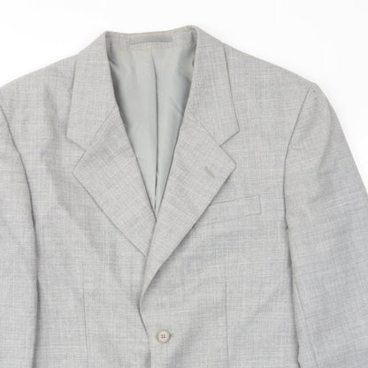 Skopes Mens Grey Polyester Jacket Suit Jacket Size 40 Regular - Inside pockets