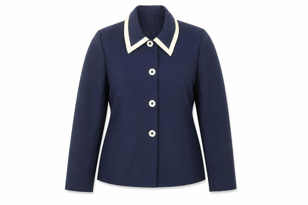 Style File Womens Blue Jacket Size 10 Button - Collared
