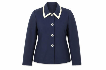 Style File Womens Blue Jacket Size 10 Button - Collared