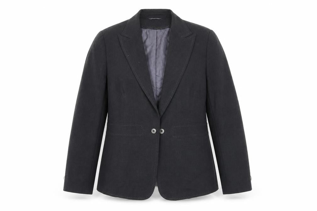 Marks & Spencer Womens Grey Jacket Blazer Size 18 Hook & Eye - Buttons, Embroided