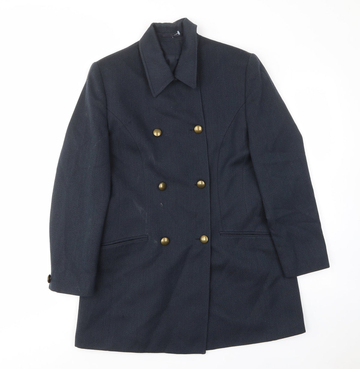 Next Womens Blue Jacket Coat Size 12 Button - Pockets