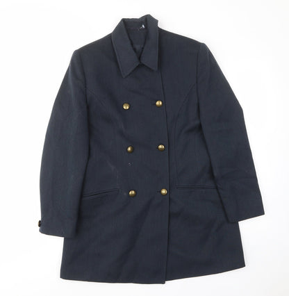 Next Womens Blue Jacket Coat Size 12 Button - Pockets