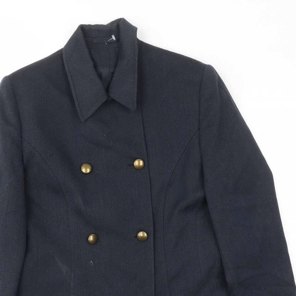 Next Womens Blue Jacket Coat Size 12 Button - Pockets