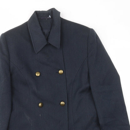 Next Womens Blue Jacket Coat Size 12 Button - Pockets