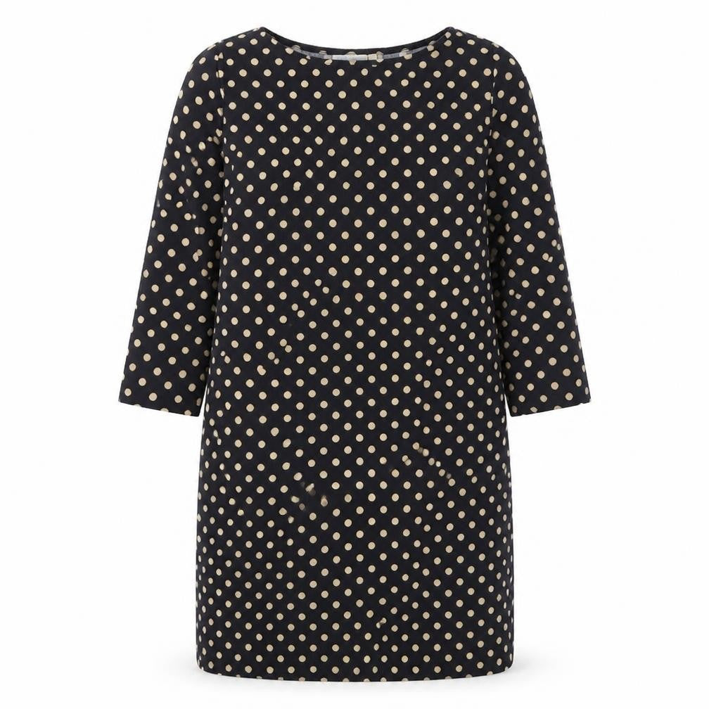 JoJo Maman Bébé Womens Blue Polka Dot Polyester A-Line Size M Boat Neck Pullover