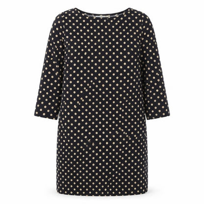 JoJo Maman Bébé Womens Blue Polka Dot Polyester A-Line Size M Boat Neck Pullover