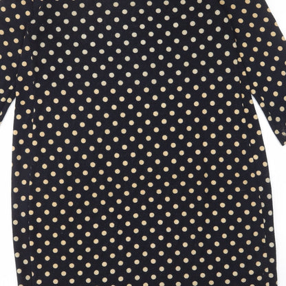 JoJo Maman Bébé Womens Blue Polka Dot Polyester A-Line Size M Boat Neck Pullover