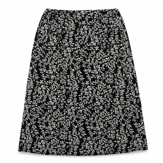 Lofty Manner Womens Black Floral Nylon A-Line Skirt Size M
