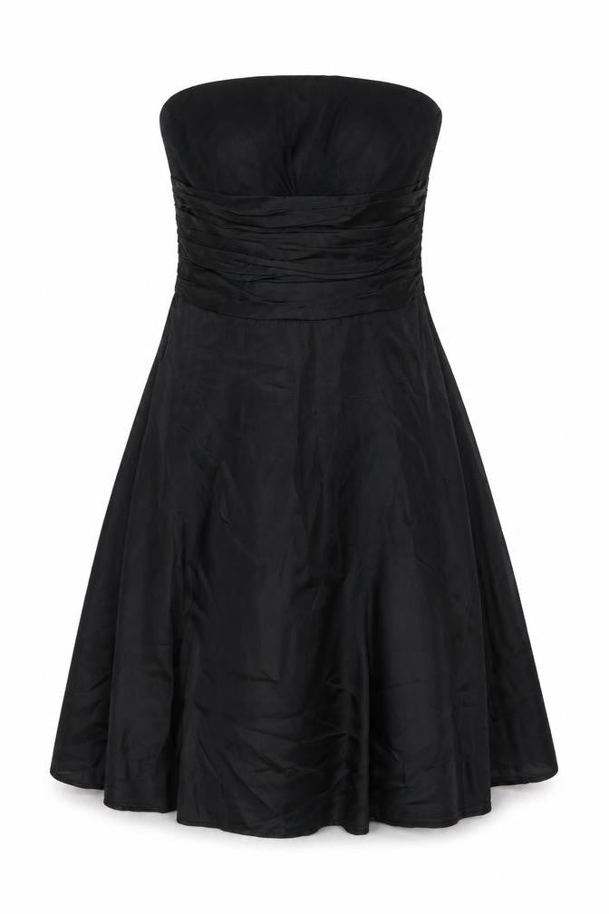 Monsoon Womens Black Polyester A-Line Size 10 Off the Shoulder Zip