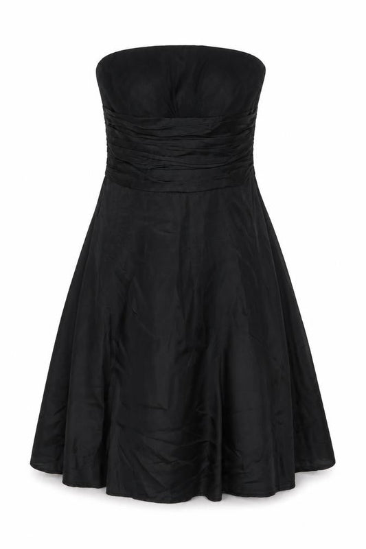Monsoon Womens Black Polyester A-Line Size 10 Off the Shoulder Zip