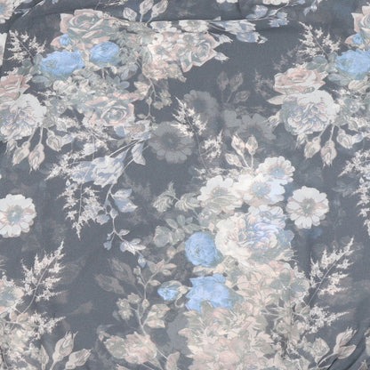 Next Womens Blue Floral Polyester Basic Blouse Size 8 Round Neck