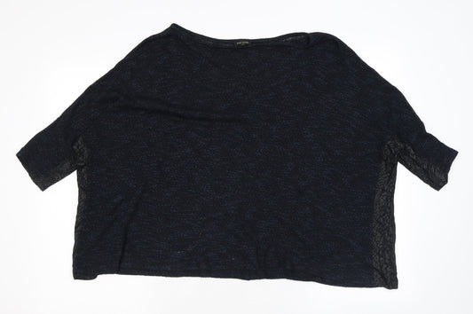 River Island Womens Blue Round Neck Animal Print Viscose Pullover Jumper Size 10 - Snake Print