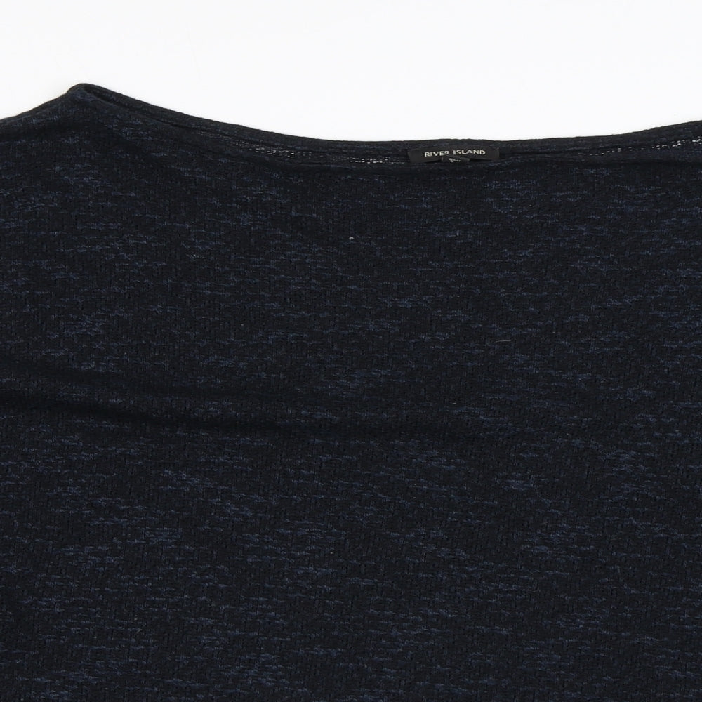 River Island Womens Blue Round Neck Animal Print Viscose Pullover Jumper Size 10 - Snake Print