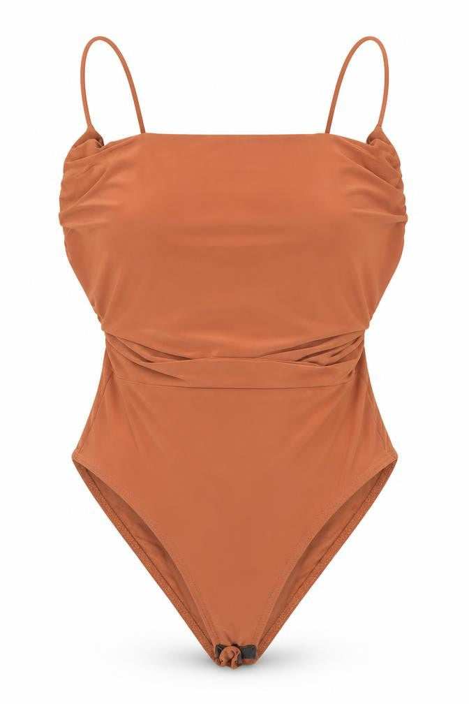 Nasty Gal Womens Brown Polyester Bodysuit One-Piece Size 8 Snap