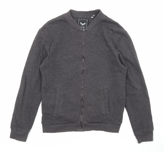 Brave Soul Mens Grey Jacket Size M Zip - Pockets