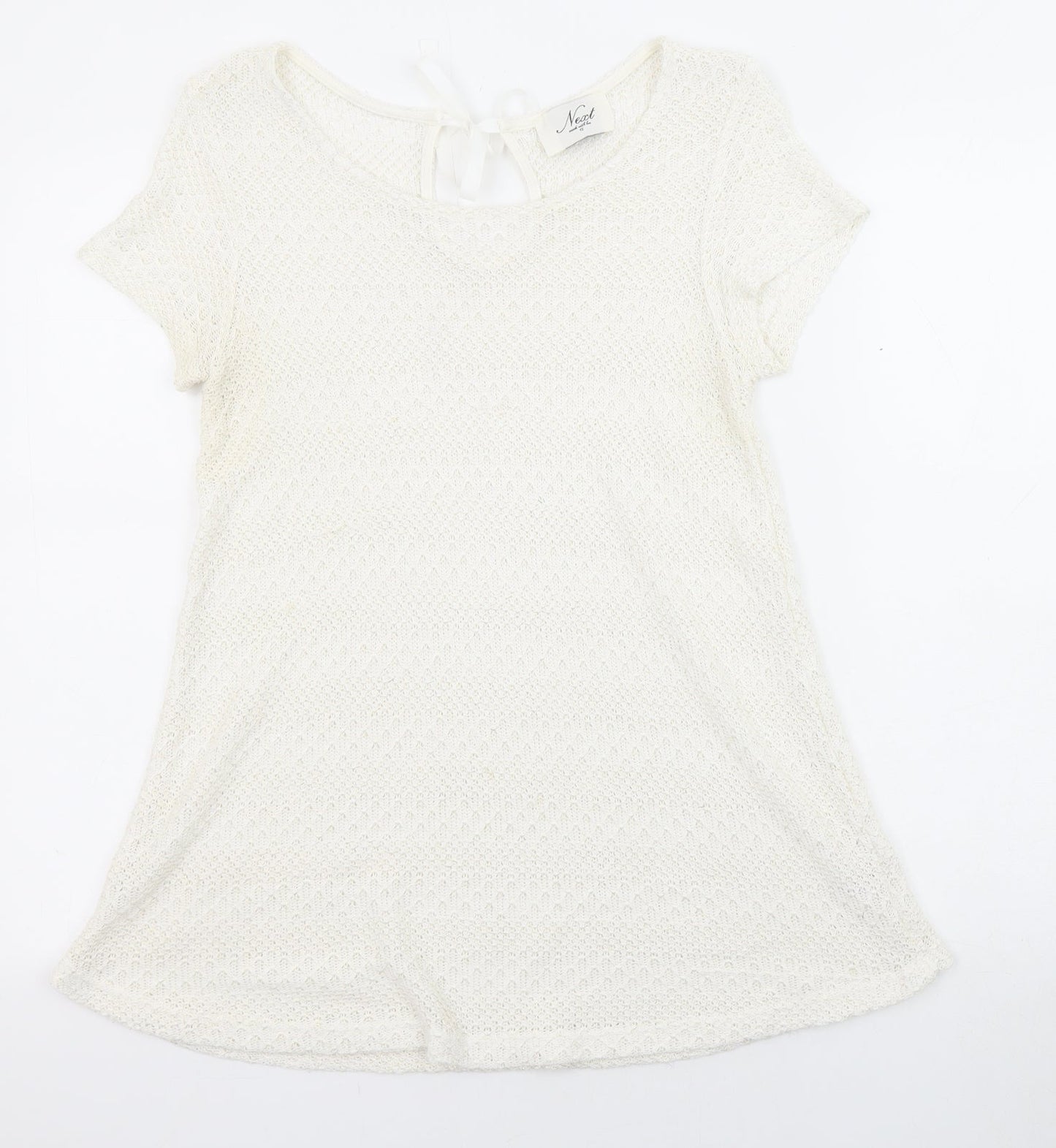 NEXT Womens Ivory Boat Neck Polyester Pullover Jumper Size 12