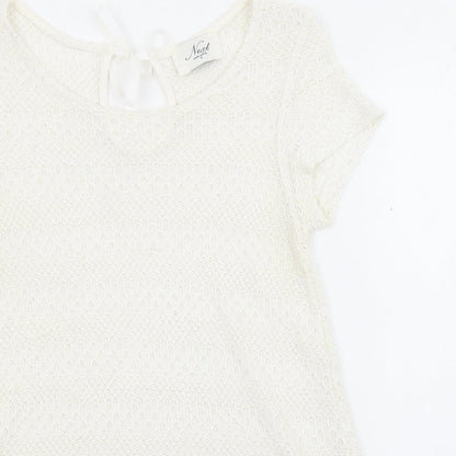 Next Womens Ivory Boat Neck Polyester Pullover Jumper Size 12