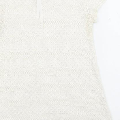 Next Womens Ivory Boat Neck Polyester Pullover Jumper Size 12