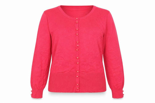 //text.. Womens Pink Scoop Neck Viscose Cardigan Jumper Size M