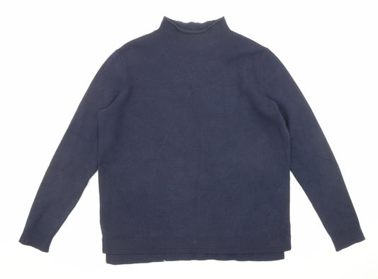 Marks and Spencer Womens Blue High Neck Viscose Pullover Jumper Size 10