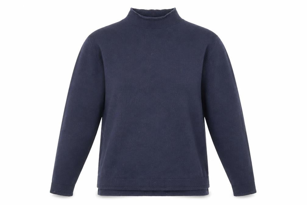Marks & Spencer Womens Blue High Neck Viscose Pullover Jumper Size 10