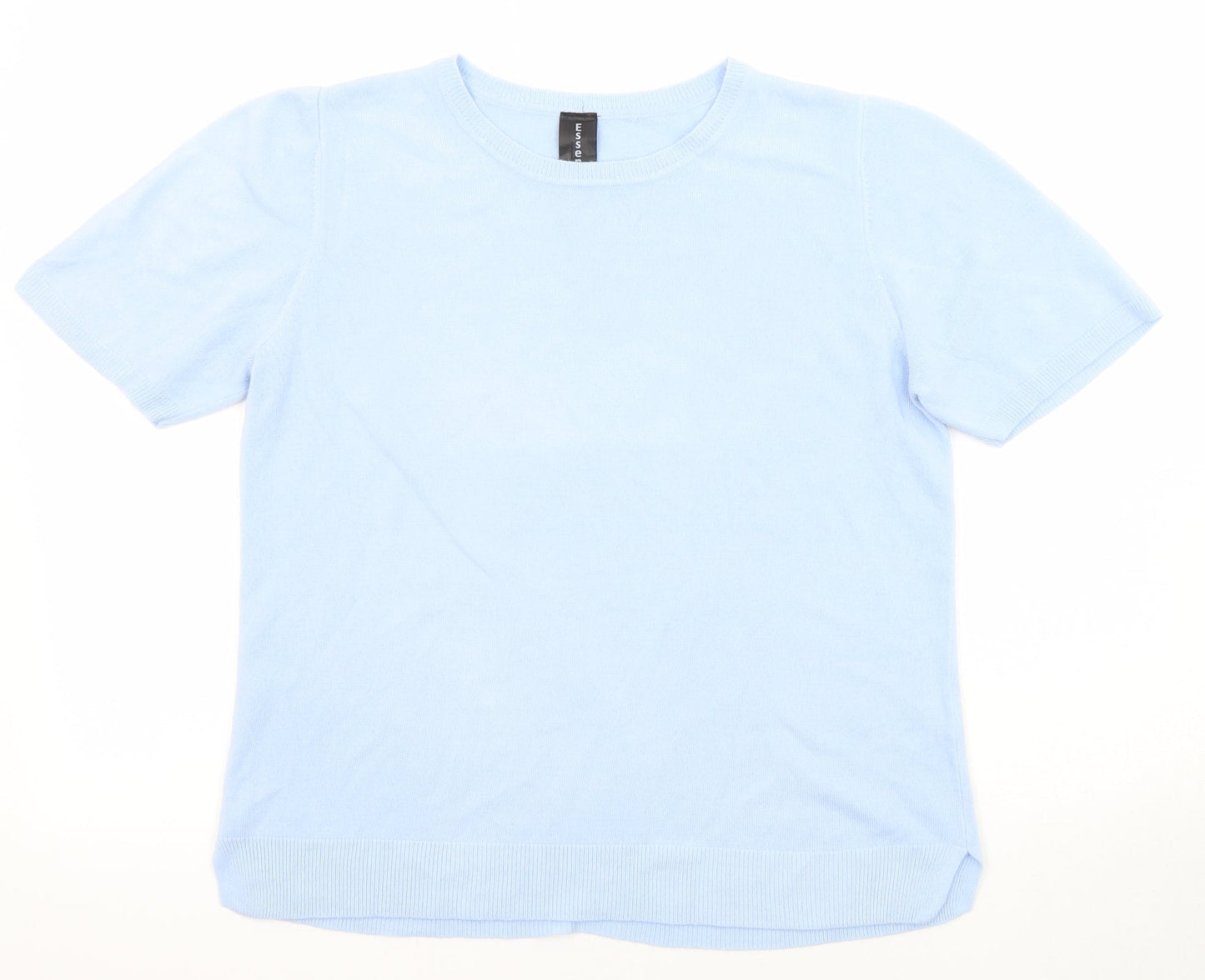 Essentials Womens Blue Round Neck Acrylic Pullover Jumper Size 14