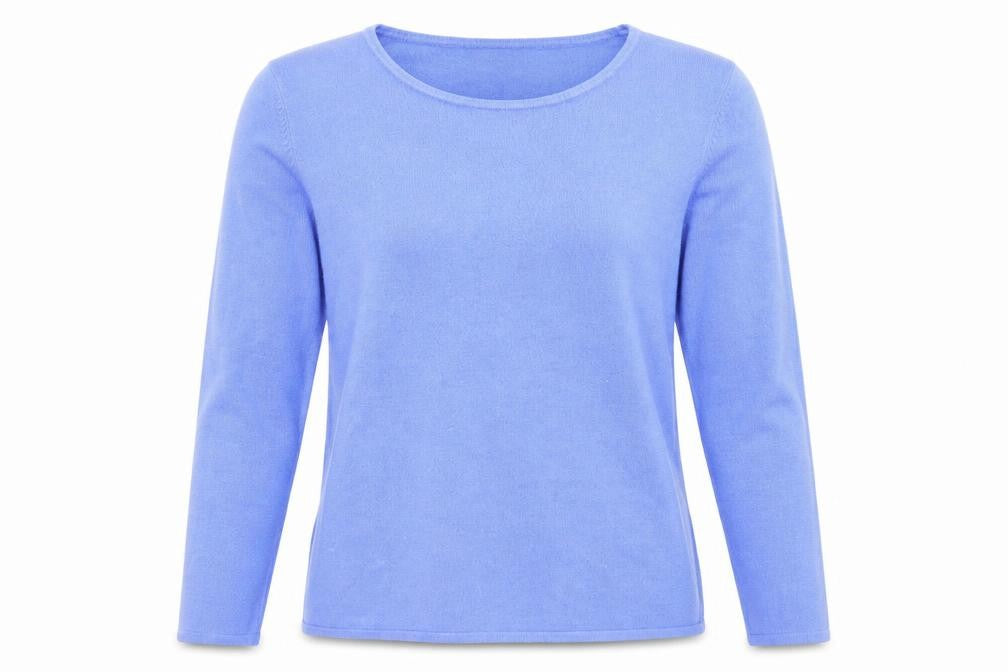 Bonmarché Womens Blue Round Neck Acrylic Pullover Jumper Size M