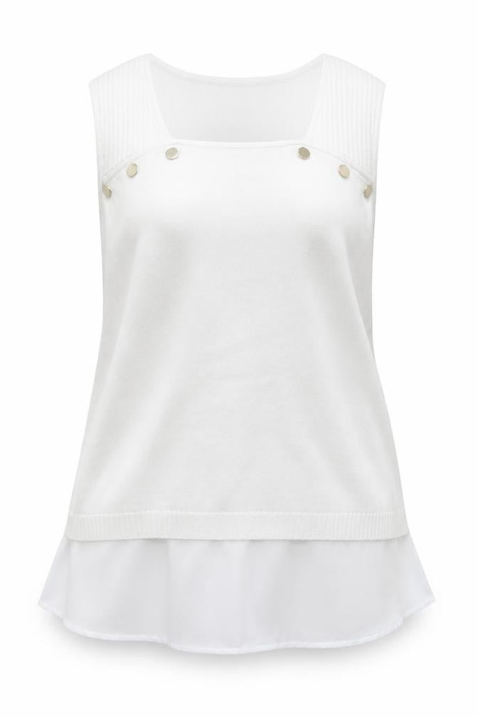 NEXT Womens White Scoop Neck Polyester Pullover Jumper Size L