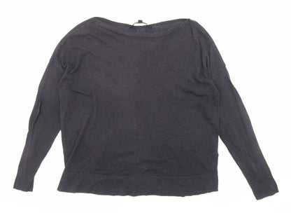 Additional front view of French Connection women’s blue boat neck lyocell jumper, size M