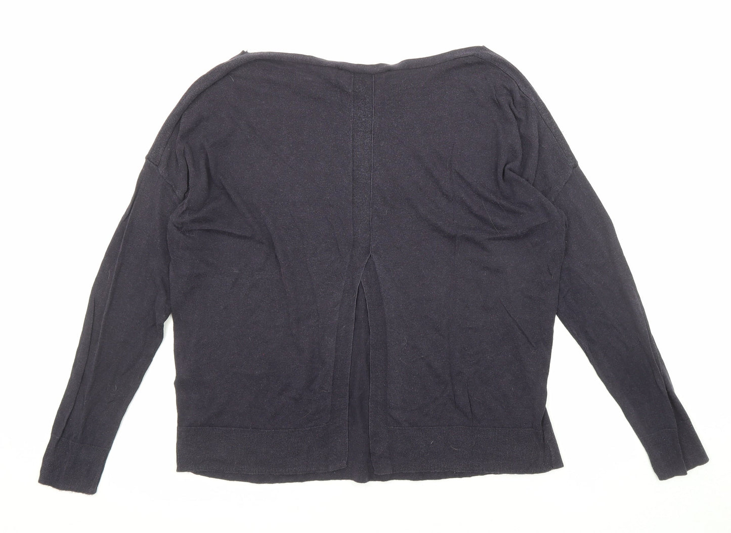 French Connection Womens Blue Boat Neck Lyocell Pullover Jumper Size M