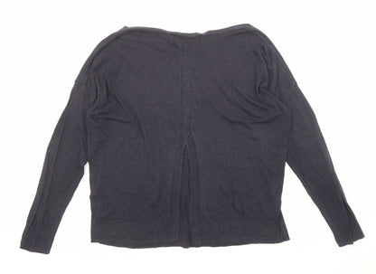 Back view of French Connection women’s blue boat neck lyocell jumper, size M