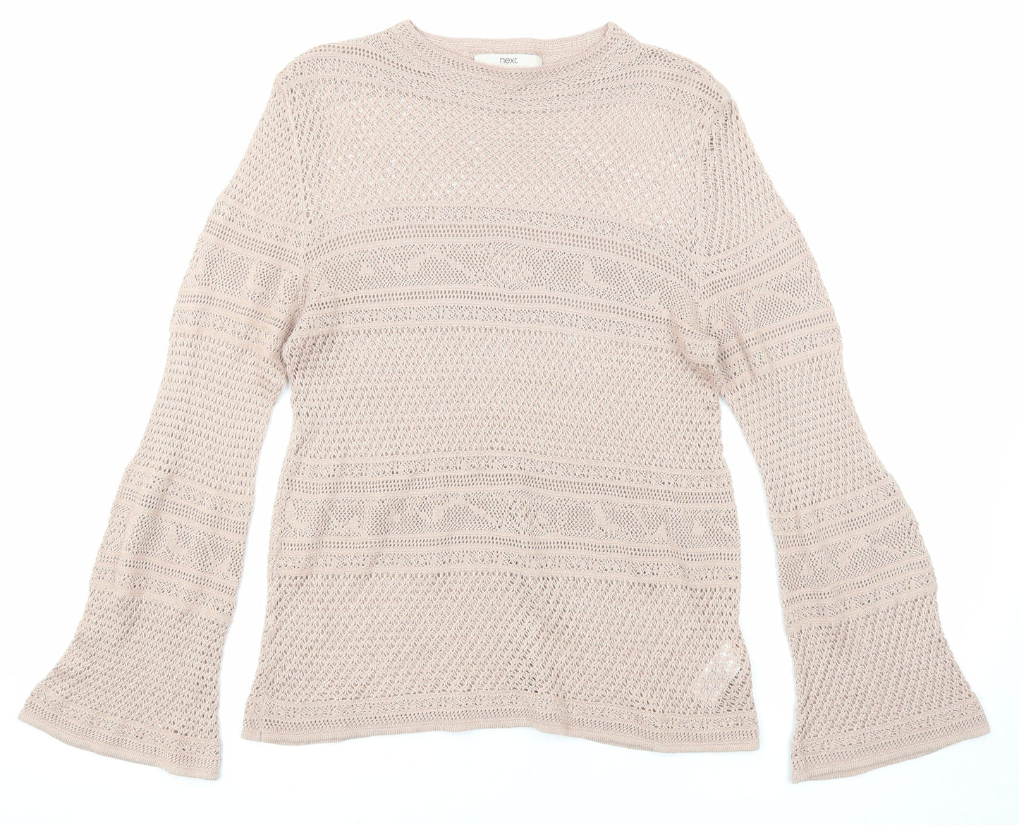 NEXT Womens Pink Boat Neck Viscose Pullover Jumper Size 16