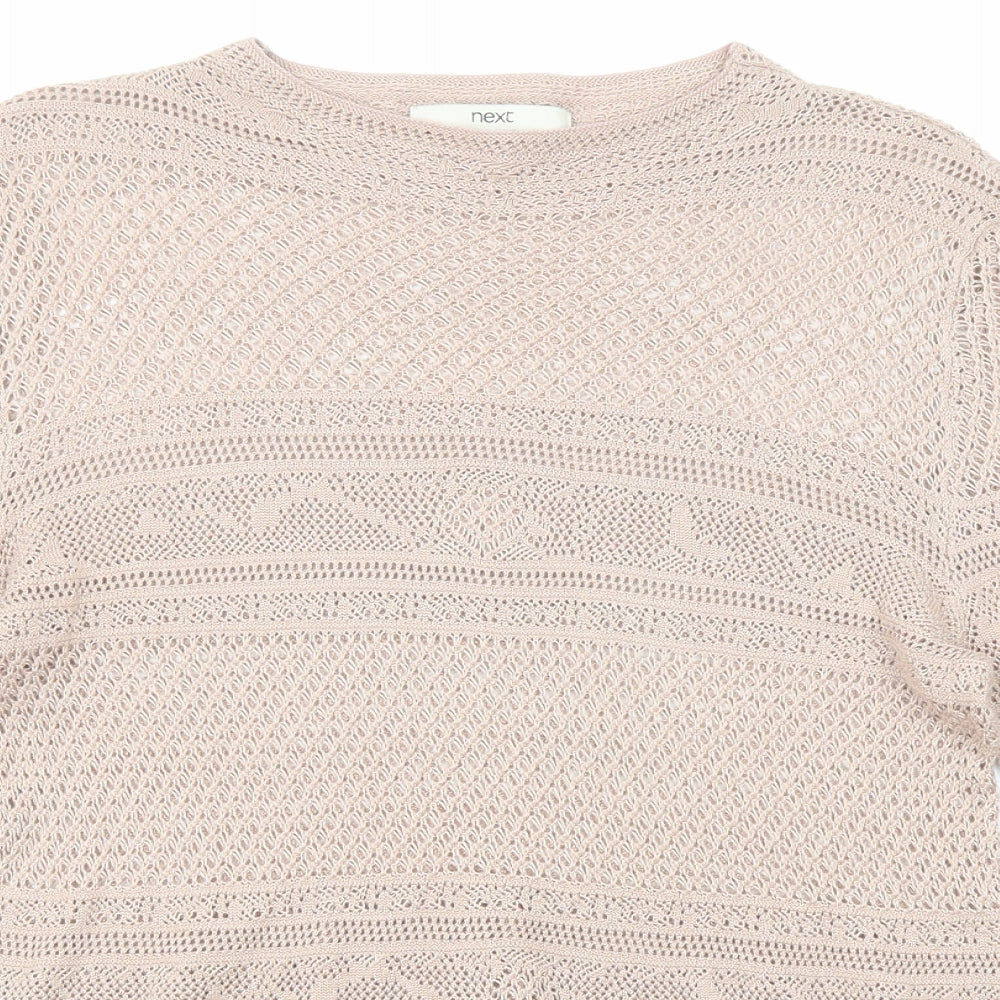 NEXT Womens Pink Boat Neck Viscose Pullover Jumper Size 16